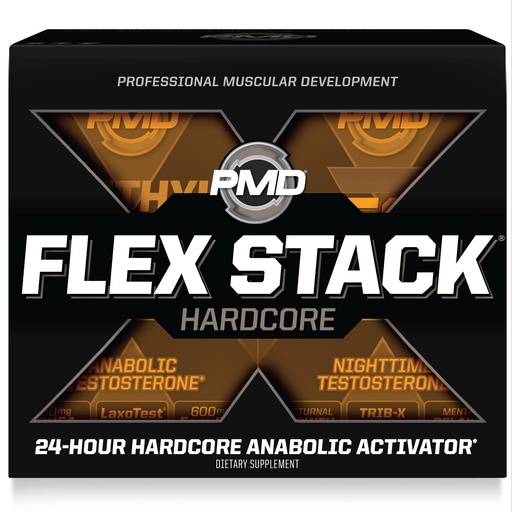 [BRSWGZA7A4FRSCYZ] PMD Sports Flex Stack Hardcore 24-Hour Healthy Stack for Increased Muscle Mass, Strength, Reduce Soreness, Libido and Restful Sleep - Methyl Andro Hardcore 90 Capsules, Z-Test 90 Capsules
