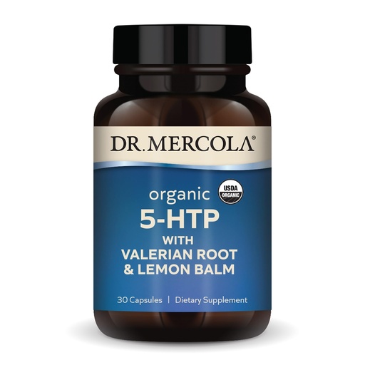 [BRSREYA6OECQ4CIZ] Dr. Mercola Organic 5-HTP with Valerian Root and Lemon Balm, 30 Servings (30 Capsules), Dietary Supplement, Suports Restful Sleep, Non-GMO, Certified USDA Organic