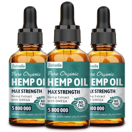 [BRSRYYDYPMFAOCD2] Hemp Oil Drops 3 Pack - Maximum Strength 100% Natural Hemp Oil Organic Supports Relaxation
