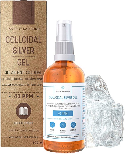[BRSWGBI6BMFREFLG] Pure Colloidal Silver Gel 40 PPM • 100% Natural and only 3 Ingredients • Optimal Texture and Absorption (Better Than Creams) • Amber Glass and Ultra-Practical Pump • Ebook Included • Institut Katharos