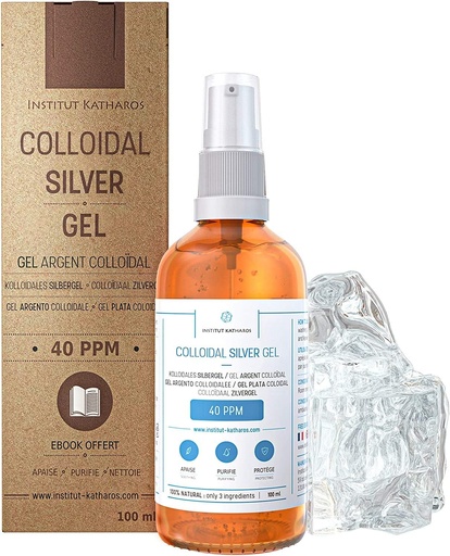 [BRSWGBI6BMFREFLG] Pure Colloidal Silver Gel 40 PPM • 100% Natural and only 3 Ingredients • Optimal Texture and Absorption (Better Than Creams) • Amber Glass and Ultra-Practical Pump • Ebook Included • Institut Katharos
