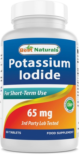 [BRSW2BQZCR4AE3T7] Best Naturals Potassium Iodide 65 mg - Dietary Supplement, 60 Tablets (60 Count (Pack of 1)) (1)