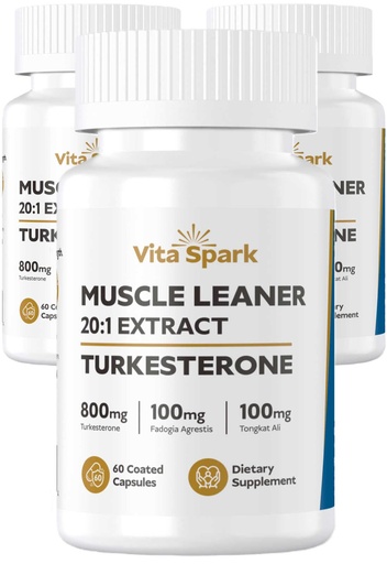 [BRSREAAECQHQ4H3D] Turkesterone Muscle Leaner - High Potency Men's Supplement with Tongkat Ali & Fadogia Agrestis for Workout, Support Performance Energy Vitality Stamina Strength | 180 Capsules