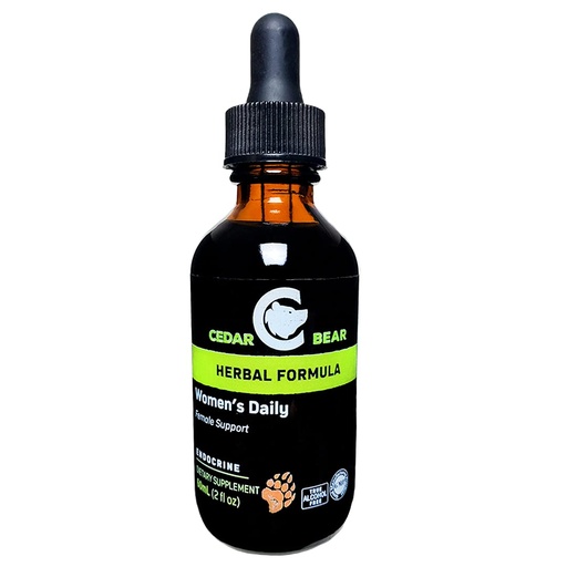 [BRSWGFT4A4PRYCA2] Cedar Bear Women's Support Daily a Liquid Herbal Supplement That Helps Support Healthy Menstrual Cycles, The Female Reproductive System, and Healthy Hormonal Function 2 Fl Oz