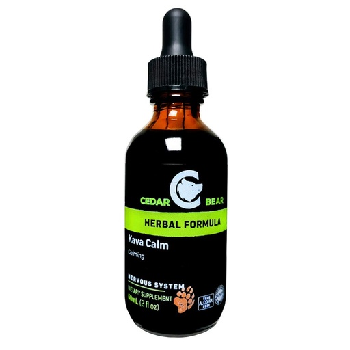 [BRSWKHDQDMAWMHI4] Cedar Bear Kava Calm a Liquid Herbal Supplement Supports The Central Nervous and Digestive Systems 2 FL Oz
