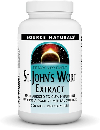 [BRSWIYQOAUAQIYLU] Source Naturals St John's Wort Extract 300 mg Supports A Positive Mental Outlook - 240 Capsules
