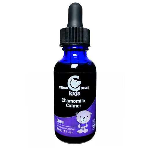 [BRSWI2TZBEGBECDE] Cedar Bear Chamomile Calmer for Kids Liquid Herbal Supplement That Soothes Nerves, Tummies, Promotes Restful Sleep 1 Fl Oz (Pack of 1)