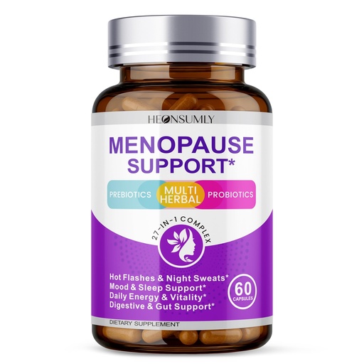 [BRSRGBQ7BUBAGFDK] Menopause Supplements for Women, 27-in-1 Multi-Herbal with Prebiotics and Probiotics, Black Cohosh, Ashwagandha, DIM, Menopause Relief for Hot Flashes, Mood Swings & Night Sweats, 60 Capsules