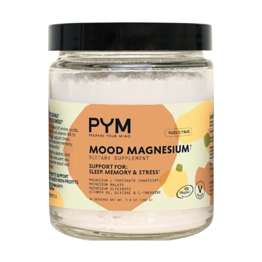 [BRSRMGA7DIPWOYLK] PYM Mood Magnesium Powder to Support Stress & Better Sleep, 30 Servings - Magnesium Glycinate, Magnesium Malate & l-Threonate, Yuzu Citrus | Non-GMO, Vegan, Gluten-Free | Cortisol Reducer