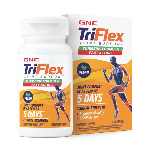 [BRSREAQ2DMFGYHI2] GNC TriFlex Turmeric Formula, Improves Joint Comfort and Stiffness, Promotes Mobility and Flexibility, 60 Capsules