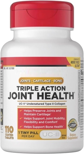[BRSREHQCAUIQMDTL] Signature Triple Action Joint Health, Helps Preserve Joints and Maintain Cartilage, Support Joint Mobility, Flexibility and Comfort - 110 Coated Tablets