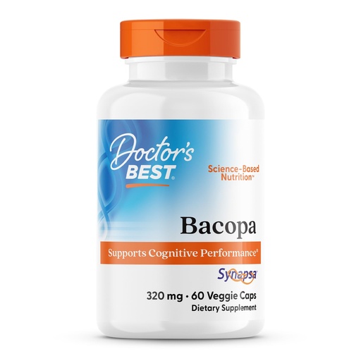 [BRSWKHYQBQCQEHI2] Doctors Best Bacopa Capsules - Bacopa Monnieri Extract Supplement for Men & Women, Supports Antioxidant Activity in the Brain, Memory & Focus Support, Vegan, Gluten Free, Non GMO - 60 Veg Caps