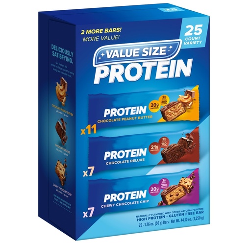 [BRSRGAIBAR6RQ3TG] Pure Proteins, 25 Protein Bars, Variety, 20g Protein, Lasting Energy and Delicious Flavor, High Protein, Gluten Free, Naturally Flavored