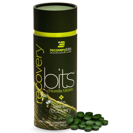 [BRSRMHTRBYCQI332] RECOVERYbits - Organic Chlorella Tablets - Plant-Based Algae Superfood - Chlorophyll - Cracked Cell Wall - Energy - Immune System - Detox - Keto - Vegan - Non-GMO - Large Canister - 1000 Tablets