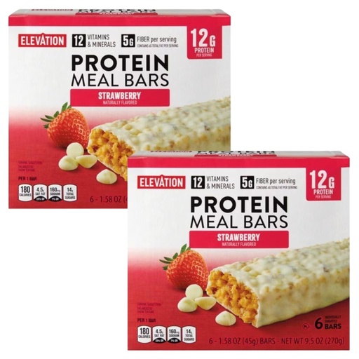 [BRSRAAIKCUMQ43TL] 2-PACK Irresistible Delicious Strawberry Protein Meal Bars! Soft & Chewy, Yogurt-Covered, 12g Protein! Fuel Your Day with This 12-Pack of Pure Bliss!