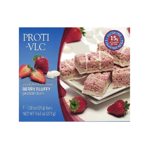 [BRSROH35OIGQKA3H] PROTIFIT - Low Calorie Snack Bar for Healthy Diets, High Protein, 15g Protein, Low Carb, Low Sugar, Ideal Protein Compatible, 7 Servings Per Box (Berry Fluffy)