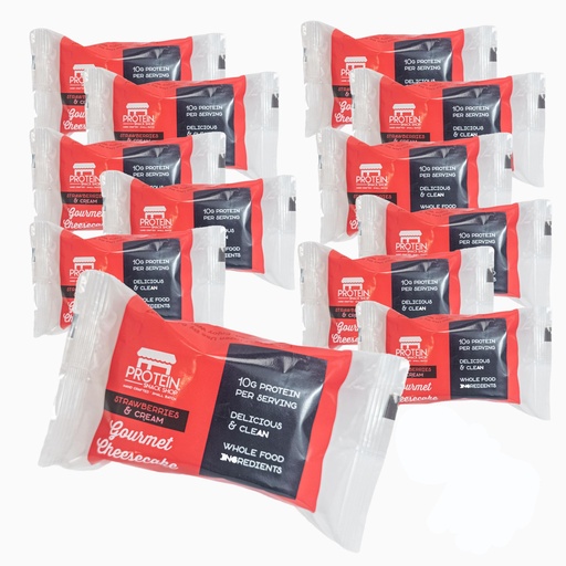 [BRSRGYLYPMOWCCTV] Low Carb Protein Cheesecake Bars | High Protein, Gluten-Free, Clean Ingredients Snack Bars (8, Strawberry)