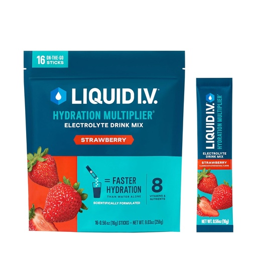 [BRSWYHY7PJ7BQCLF] Líquid I.V.® Hydtion multiplicant - Electrolyte Powder Bebe 12 paquets (192 Servings) (12 paquet (192 Servings), Strawberberberry)