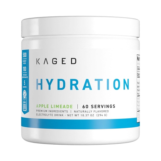 [BRSWG2QBAAFRMH3Z] Kaged Electrolyte Hydration Powder Hydracharge Apple Limeade Sports Drink for Men and Women Pre, Post, Intra Workout Supplement 60 Servings
