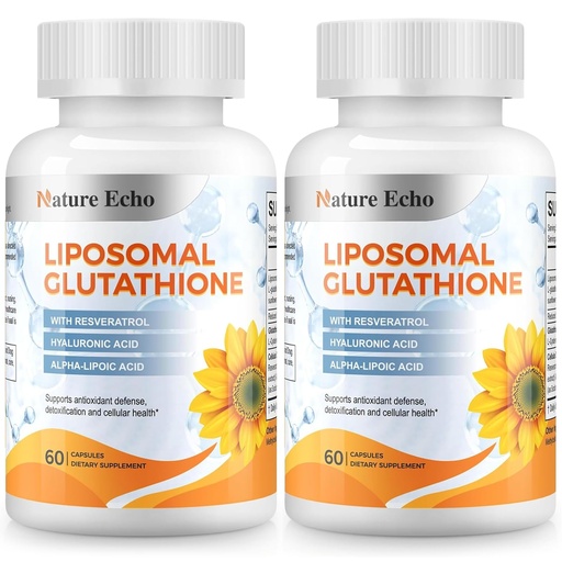 [BRSRGZ3RCMFA4A37] Liposomal Glutathione 1200mg with Resveratrol & ALA - Triple-Action Antioxidant for Cellular Defense, Skin Brightening & Heavy Metal Detox - Vegan Non-GMO, 120 Capsules