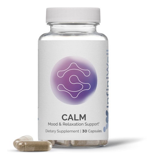 [BRSROGAFCV6QG3A6] InfiniWell Calm - Mood & Cognitive Support Supplement for Adults with L-Theanine, Bacopa monnieri & DHH-B - Supports Relaxation, Focus & Mental Clarity (30 Capsules)