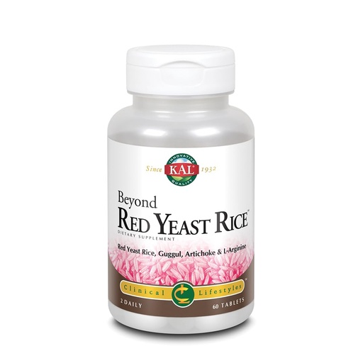 [BRSWIYQRAQJQK2TA] KAL Beyond Red Yeast Rice | Clinical Formula with B Vitamins, Guggul, Artichoke, L-Arginine HCl, 60 Tablets