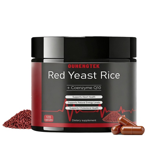 [BRSRGZACO4CAGETG] Red Yeast Rice Supplement | Heart & Cholesterol Support Advanced Formula for Men & Women | 1200mg Extra Strength with Red Yeast Rice, 120 Capsules