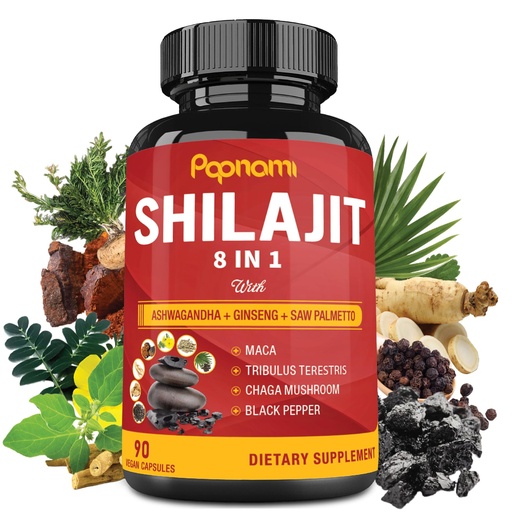 [BRSWYH3QAUHQGAD3] Shilajit Himalayan Capsules - 3 Month Supply - Combined Ashwagandha, Ginseng, Saw Palmetto, Maca, Tribulus, Chaga, Black Pepper
