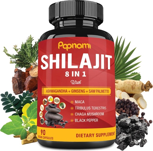 [BRSWYH3QAUHQGAD3] Shilajit Himalayan Capsules - 3 Month Supply - Combined Ashwagandha, Ginseng, Saw Palmetto, Maca, Tribulus, Chaga, Black Pepper
