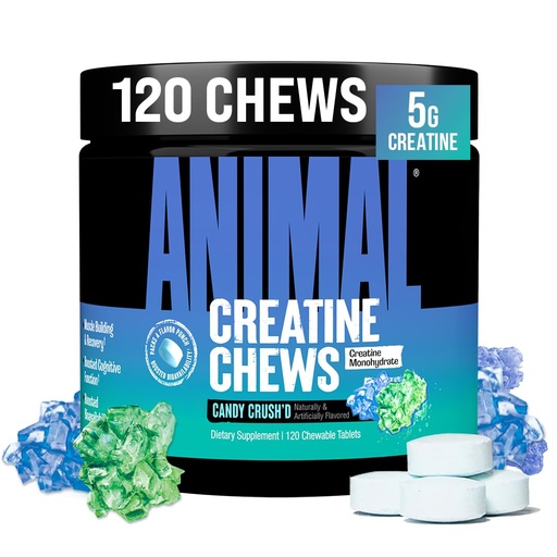 [BRSREY36AQHWGDT6] Animal Creatine Chews – Enhanced Creatine Monohydrate Chewable Tablets with AstraGin & Sea Salt, Max Absorption Pre Post-Workout, Lean Muscle Growth, Strength & Recovery, New Flavor Candy Crush’d