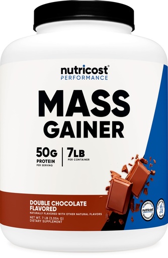 [BRSROAYZBYPGC3QZ] Nutricost Mass Gainer Double Chocolate Flavor, 7 LBS, 50 Grams of Protein Per Serving - Non-GMO & Gluten Free