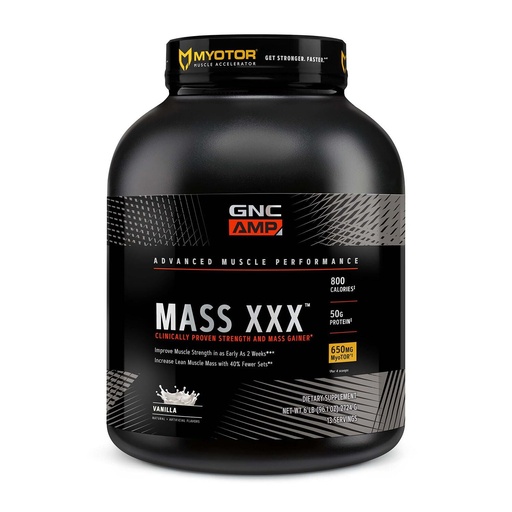 [BRSW2YYNOICWGEQZ] GNC AMP Mass XXX, Clinically Proven Weight Gainer Protein Powder, Improves Strength and Size, 780 Calories, 50g Protein, Micronized Amino Acids, Creatine, Betaine, Vanilla, 13 Servings, 6 Pounds