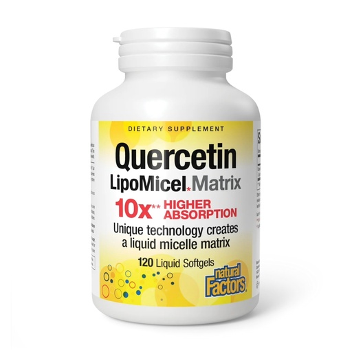 [BRSW2CQPBENBY2TF] Natural Factors Quercetin LipoMicel Matrix - Supports Immune Health & Capillary Health - Antioxidant Support Supplement with Highly Absorbable Quercetin - 120 Softgels (120 Servings)