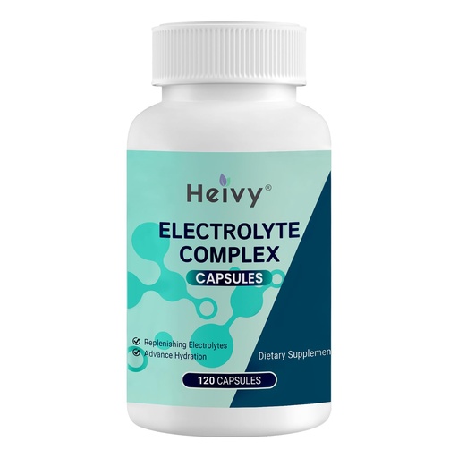 [BRSRGZTRCMFBMELJ] Heivy 8-in-1 Electrolytes Complex - Vegan, Allergen-Free, US GMP Certified | 120 Capsules, Daily Electrolyte Replacement for Hydration & Muscle Support