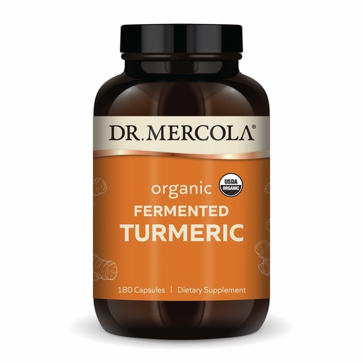 [BRSWGC3RBYAQM3TB] Dr. Mercola Organic Fermented Turmeric - 370 mg Fermented Turmeric - High-Bioavailability Curcuminoids - USDA Organic, Non-GMO, Gluten-Free & Soy-Free - 180 Capsules (90 Servings)
