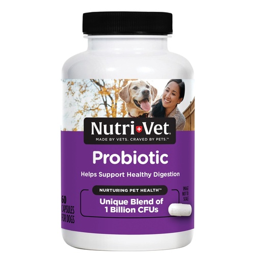 [BRSWIYQGCV6QEG3C] Nutri-Vet Probiotics for Dogs, Dog Probiotics for Digestive Health, Puppy Probiotics, Promotes Healthy Immune System & Gut Health, Vet Formulated, Puppy Supplies, 60 Count Capsules