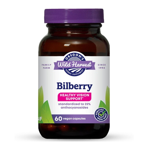 [BRSWIYQYO54GAE3K] Oregon's Wild Harvest Bilberry Herbal Supplement Vegan Capsules, 880 mg, 60 Count