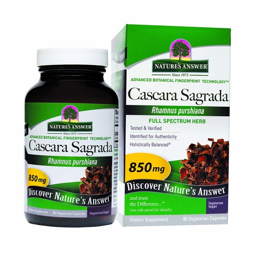 [BRSWIYQEO5YQ22TU] Nature's Answer Cascara Sagrada Bark Vegetarian Capsules, 90-Count