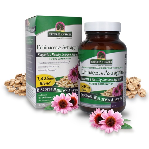 [BRSWIY34AB6AKH34] Nature's Answer Echinacea & Astragalus | Supports a Healthy Immune System | Vegan, Non-GMO & Kosher Certified |Capsules 90Ct