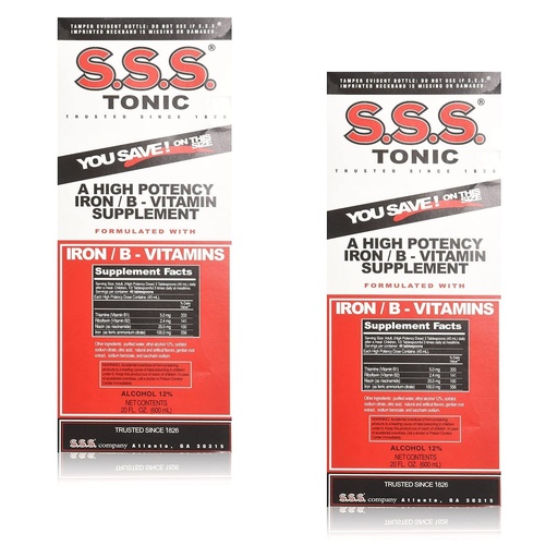 [BRSWIG34BYMR4ELU] S.S.S. Tonic Iron and Vitamin B Supplement Liquid, Large 20 oz (Pack of 2)