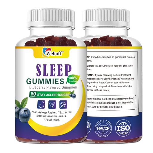 [BRSREAIRBZYQIHQV] Sleep Gummies with 5mg Melatonin for Adults Fall Asleep Faster with Non-Groggy Morning, Sugar Free Sleep Aid Supplement, Non-Habit Forming, Blueberry Flavor, 60 Count, Pack of 2