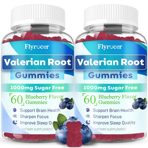 [BRSREFQOPJ5RGDIU] Valerian Root Gummies - Sugar Free Valerian Root Supplement for Adults, Herbal Supplement for Relaxation, Calming & Zzz, Vegan, Blueberry Flavor, 120 Count