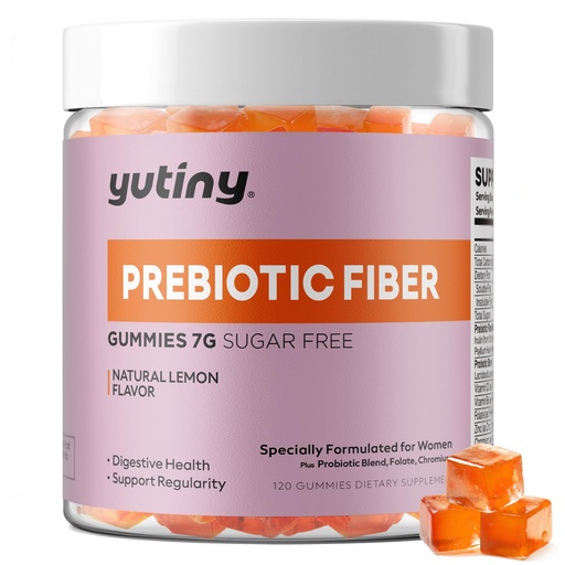 [BRSRE2YZOYPGC2QV] Fiber Gummies for Women, 7g High Prebiotic Fiber Supplement with Inulin, Psyllium Husk, Probiotics, Folate, Chromium, Digestive Health & Regularity, Vegan, Sugar Free, 120 Chews