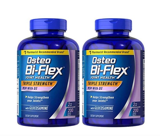 [BRSWKHD2C4CBA2IV] Osteo Biflex Triple Stregnth MSM Vitamin D3 200 tabs (2 Pack)