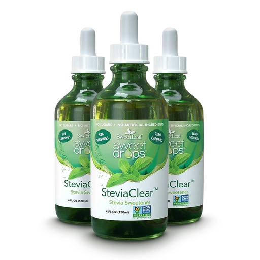 [BRSWIAAMBR6Q22LA] SweetLeaf SteviaClear Sweet Drops - Stevia Liquid Drops Sweetener, Pure Stevia Drops with No Bitter Aftertaste,Liquid Sugar Alternative, Zero Calorie, Keto Food, Non-GMO SweetLeaf Stevia,4 Fl Oz (Pack of 3)