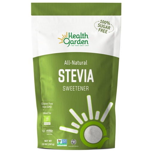 [BRSWGZL6CUNRQ2A2] Health Garden Stevia Sweetener Powder - All Natural - Kosher - Gluten and Sugar Free - Keto Friendly (12 oz)