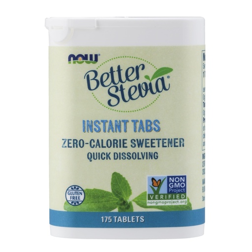 [BRSWIHYLOYIR2GDK] NOW Foods, Better Stevia Instant Tabs, Zero-Calorie Sweetener, Certified Non-GMO, Gluten-Free, 175 Tablets