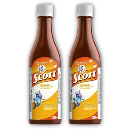 [BRSRAFQLDJ5Q23I3] Emulsion de Scott Aceite de hígado de bacalao sabor tradicional Pack de 2 de 6.1 fl oz - 180 ml - Suplemento dietético para niños con vitamina A y Calcio.