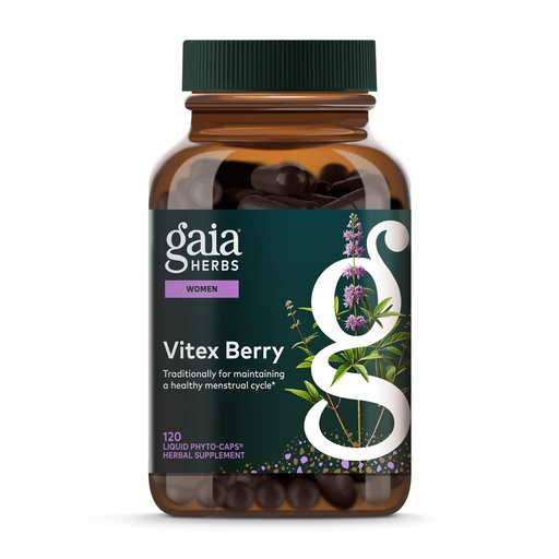 [BRSWGCYFBABAOHTV] Gaia Herbs Vitex Berry - Vitex Traditionally Used to Support Hormone Balance for Women & a Healthy Menstrual Cycle* - 120 Vegan Liquid Phyto-Caps (60 Servings)