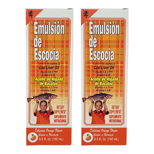 [BRSWGY3YBMMWYCA3] Emulsion De Escocia Orange 15.3 Oz. Cod Liver Oil 2-Pack
